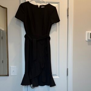 Calvin Klein Black Ruffle Dress